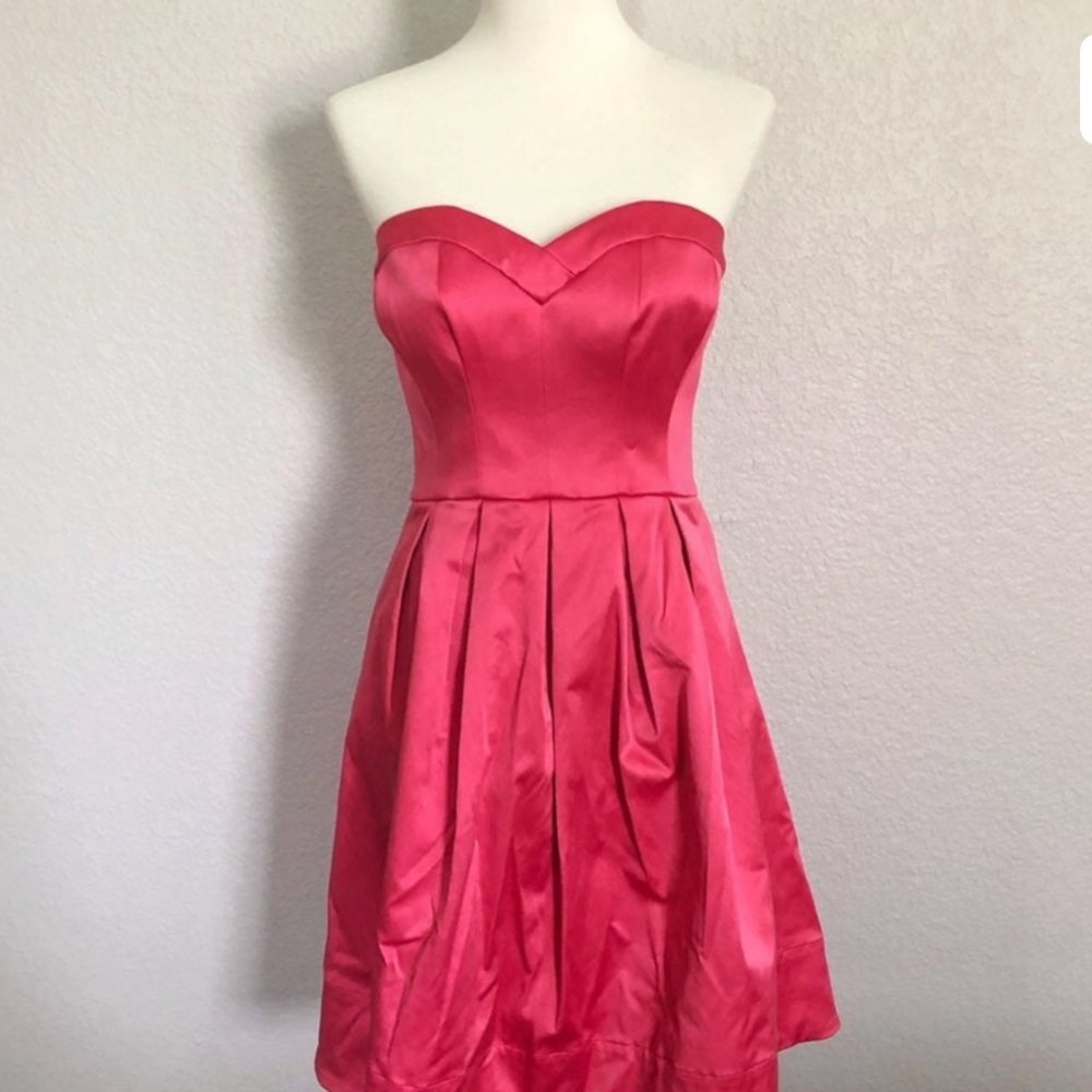 Coral Rebecca Taylor strapless Dress